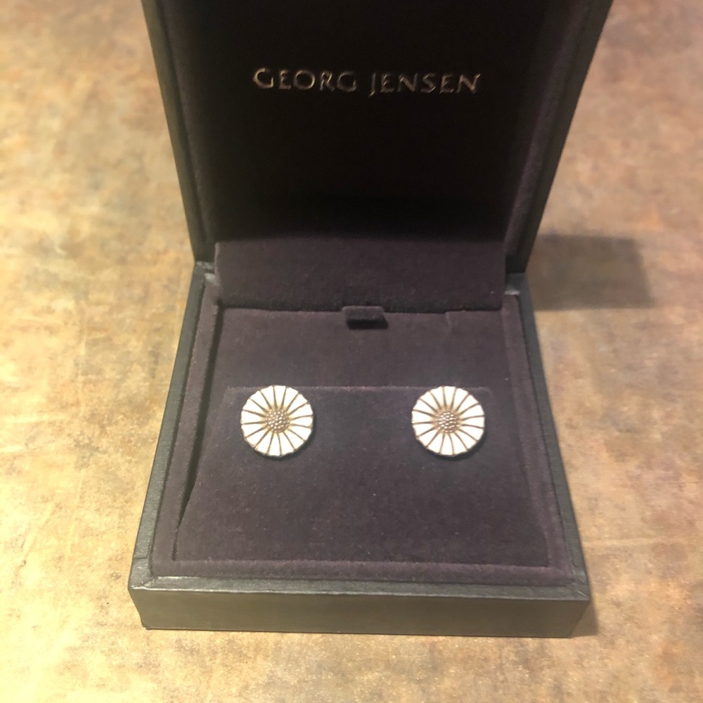 Georg Jensen sterling silver daisy earrings